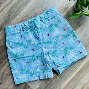 Land's End Tropical Print Mid-Rise Chino Shorts - Size 6